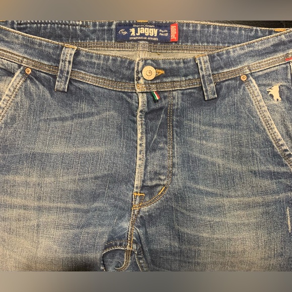 Jaggy Jeans Newman Distressed Denim Straight 5 Pocket Button Fly Regular W32 L31 - Picture 5 of 7